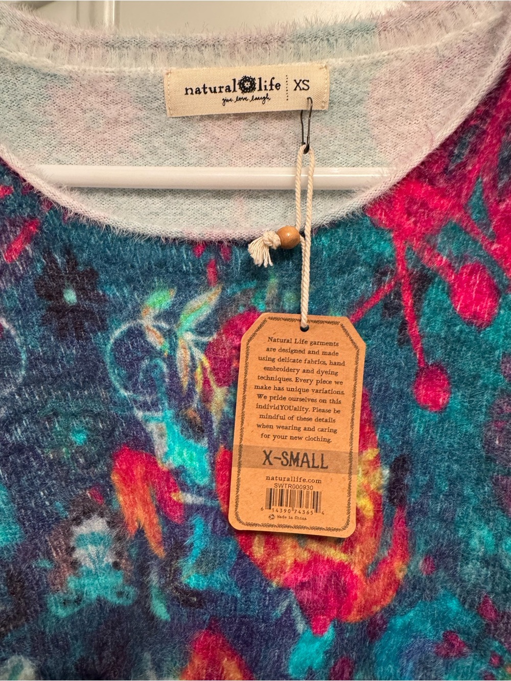 NATURAL LIFE Teal sweater cashmere-like, super soft oversized fit NWT XS - Picture 3 of 6